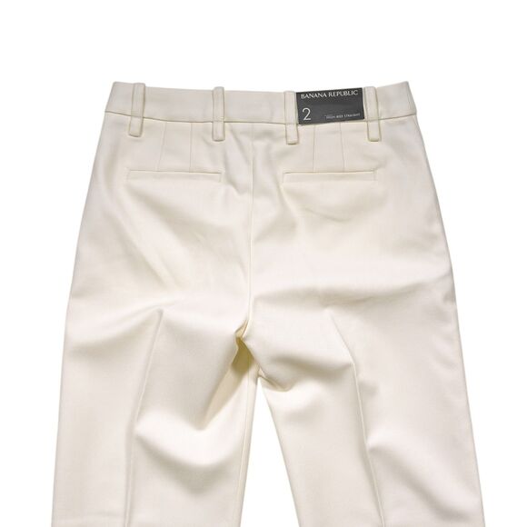 Banana Republic Women's Wool Pants Ivory High Rise Straight Leg Trousers 2 NWT - Picture 6 of 7
